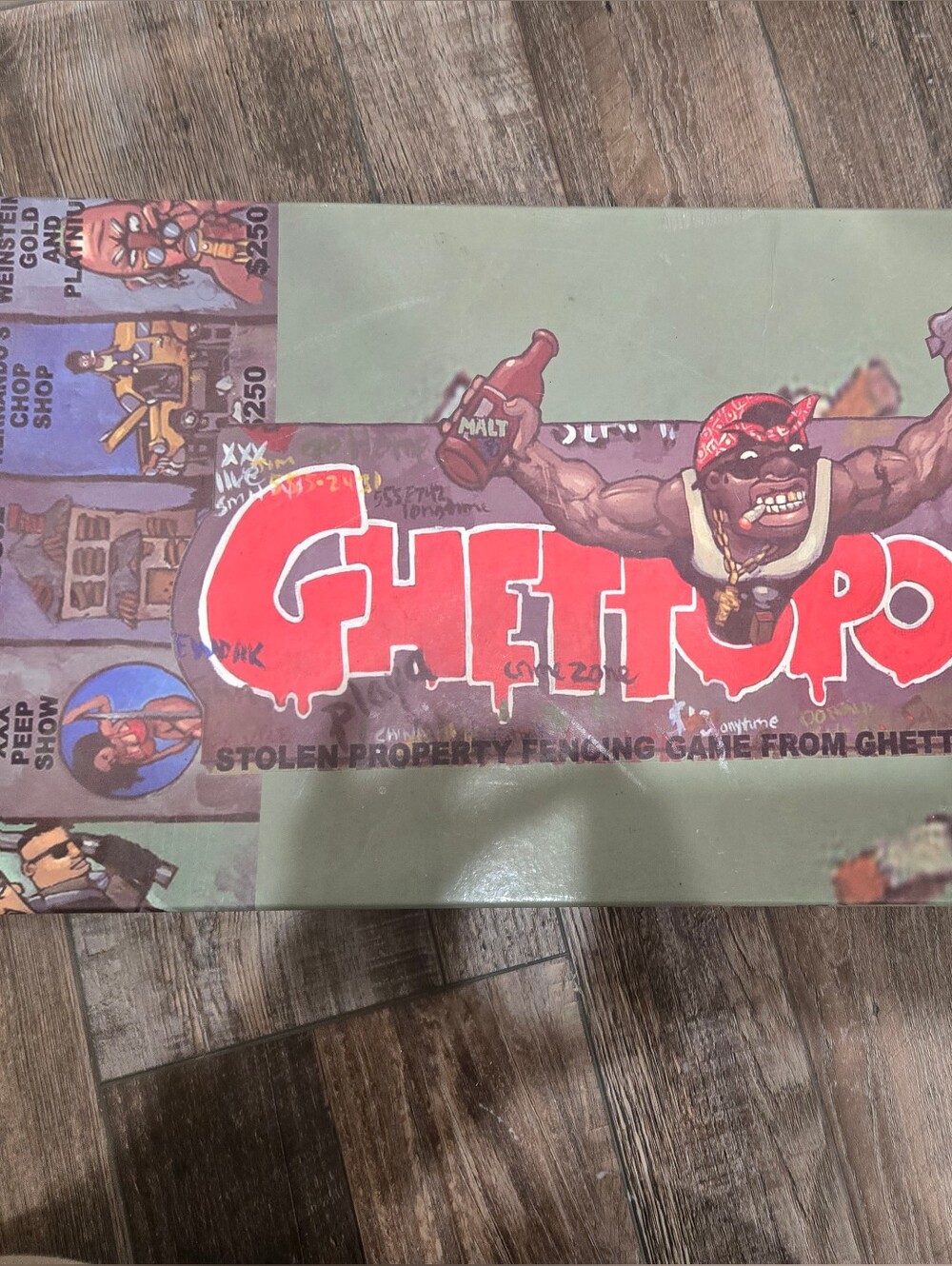 Source Unknown Ghettopoly Board Game - Green and Red